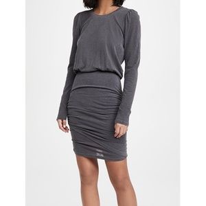 NEW Anthropologie Sundry Shirred Mini Dress in Charcoal size M